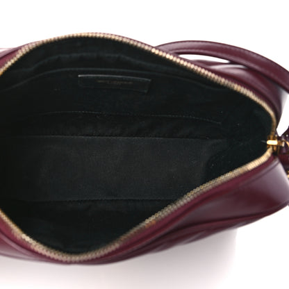 Saint Laurent Calfskin Matelasse Monogram Lou Camera Bag Dark Legion Red 5 of 9