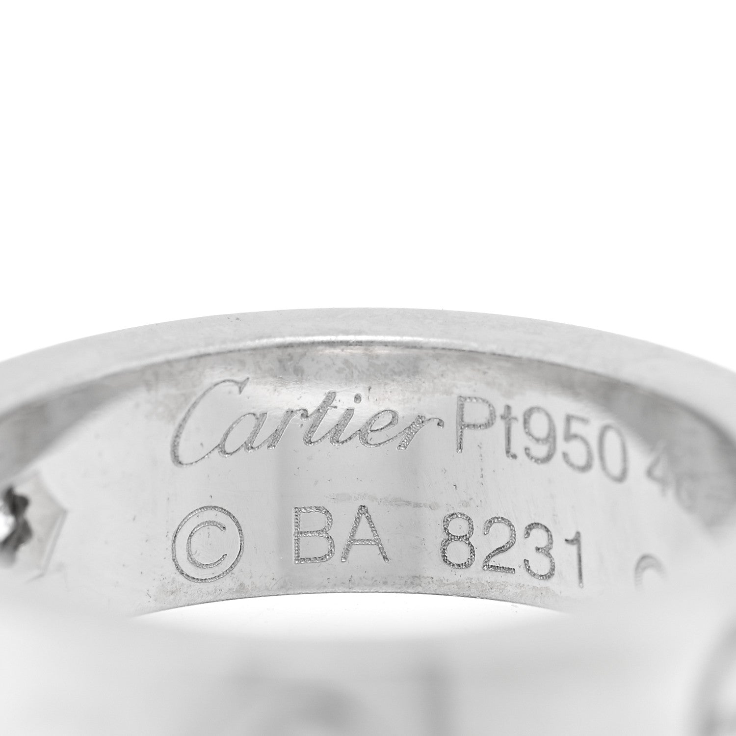 Cartier Platinum Diamond 5.5mm LOVE Ring 48 4.5 4 of 4