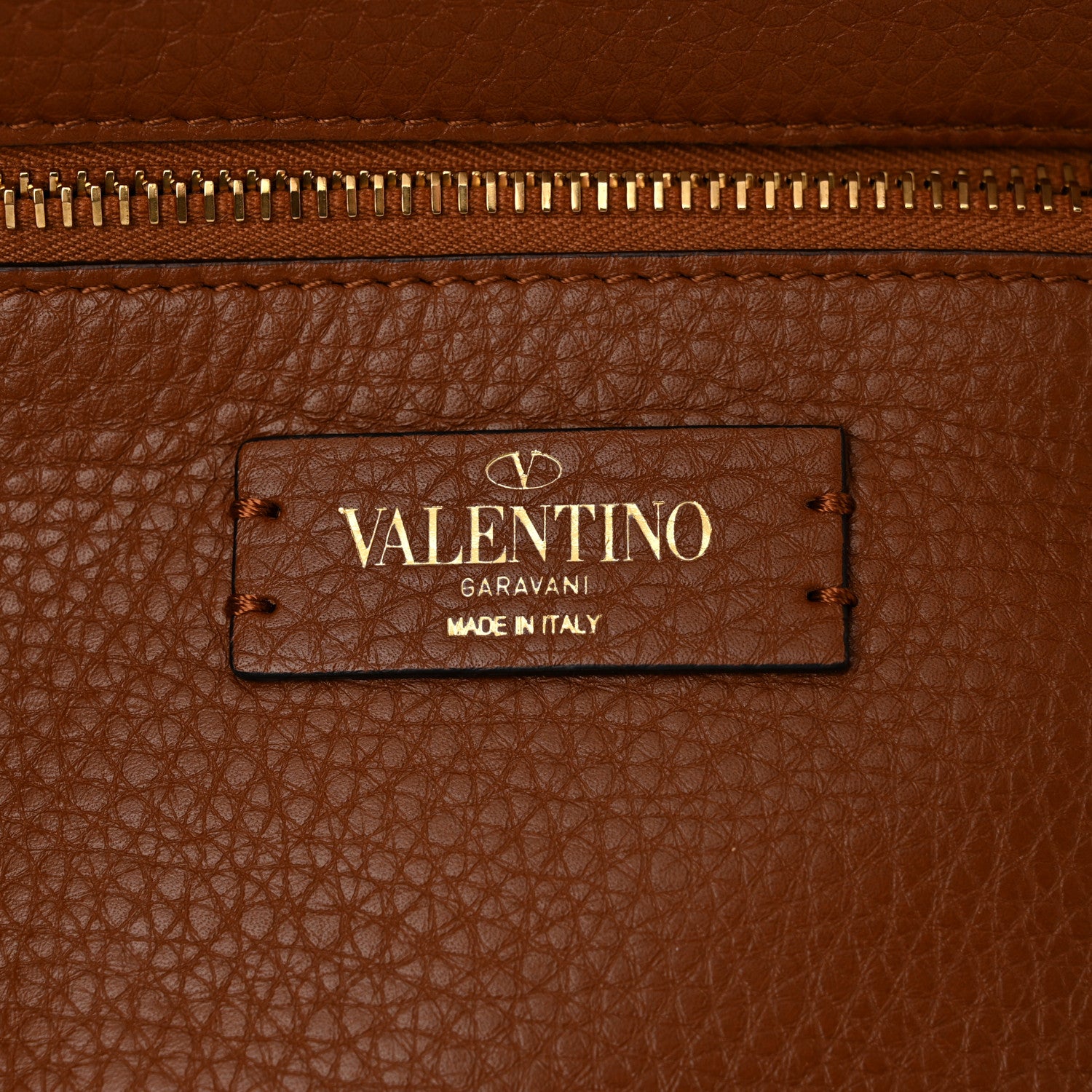 Valentino Garavani Raffia Calfskin Rockstud Tote Naturale Saddle Brown 6 of 9