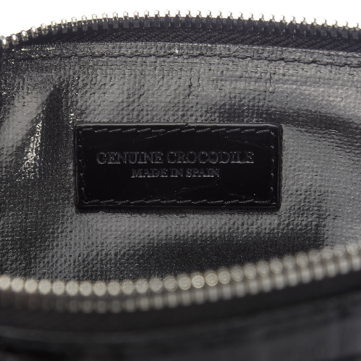 Nancy Gonzalez Coated Linen Crocodile Medium Erica Shopper Tote Black 9 of 12