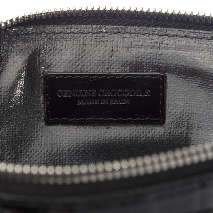 Nancy Gonzalez Coated Linen Crocodile Medium Erica Shopper Tote Black 9 of 12