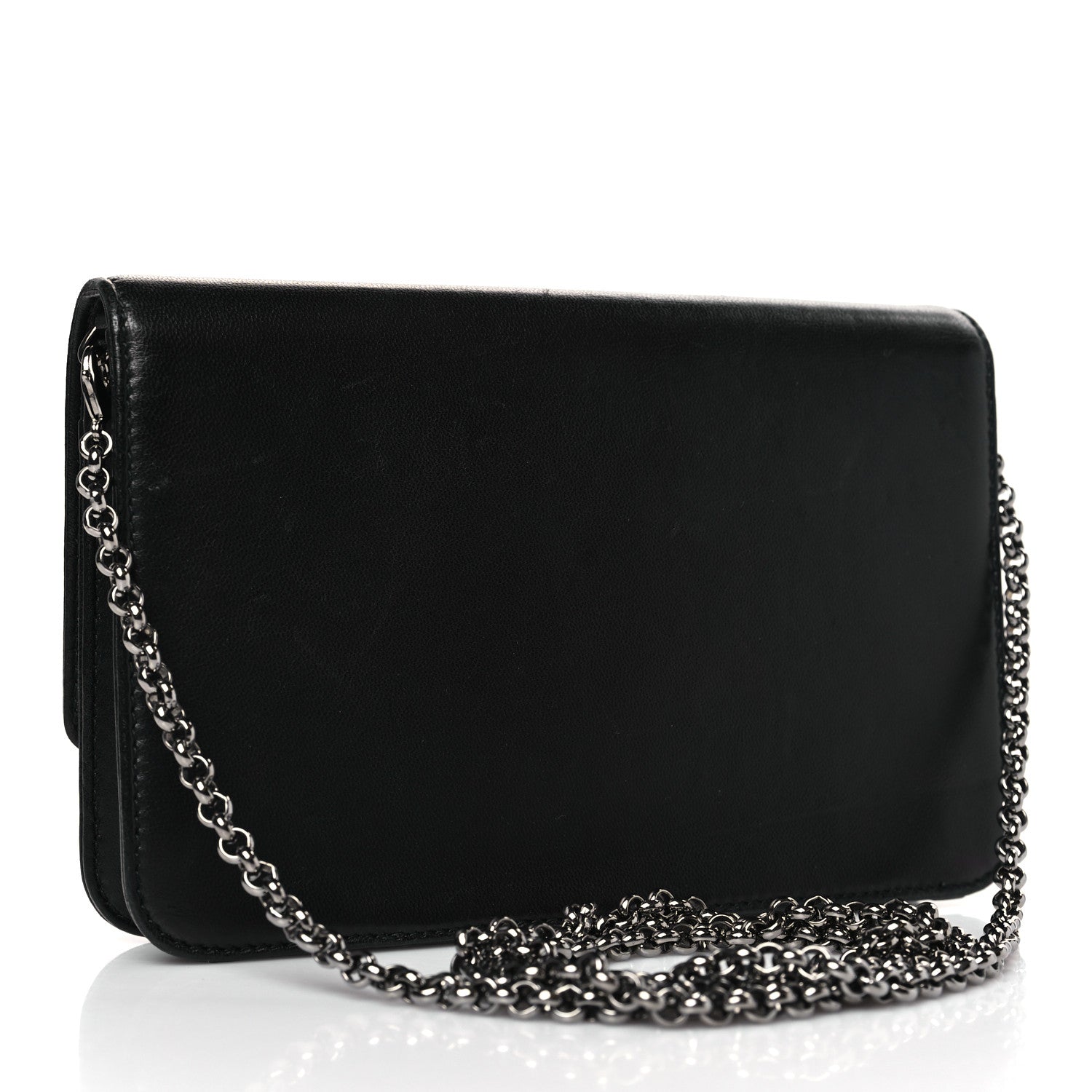 Christian Dior Smooth Lambskin Tribale Chain Wallet Black 3 of 9