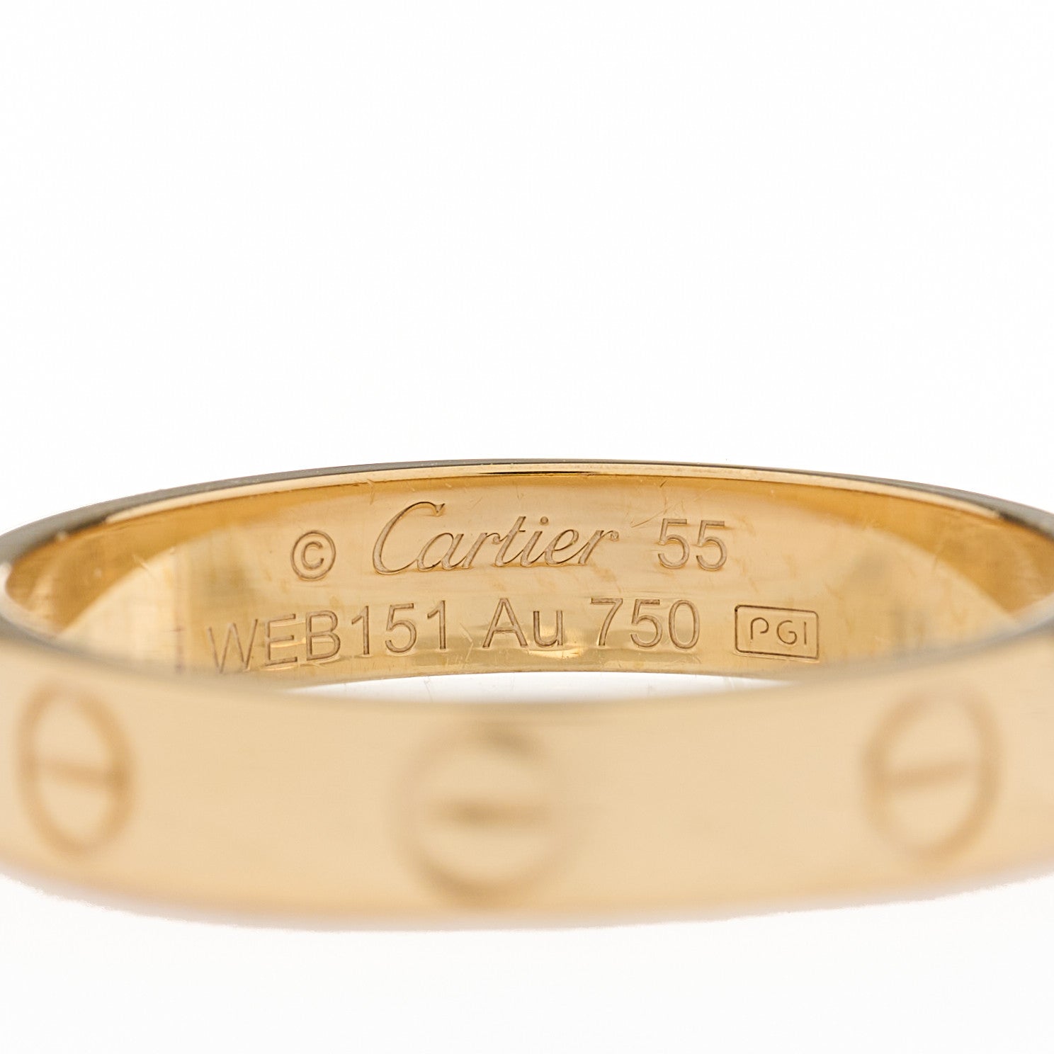 Cartier 18K Yellow Gold 3.5mm LOVE Wedding Band Ring 55 7.25 4 of 5