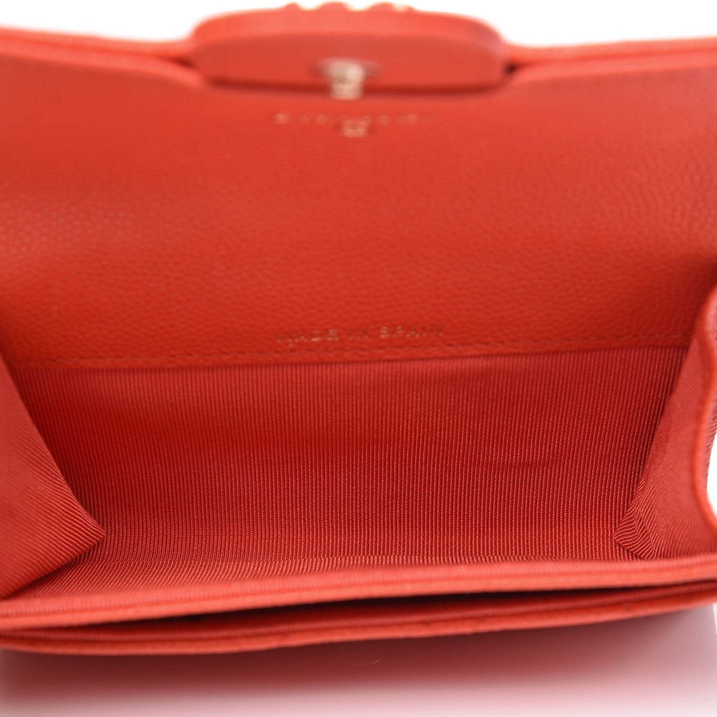 Caviar Quilted Flap Card Holder Red