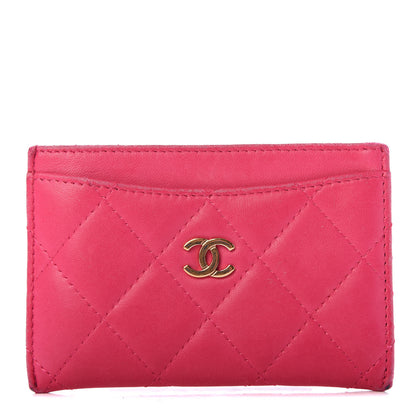 Chanel Lambskin Quilted Card Holder Pink 1 of 9