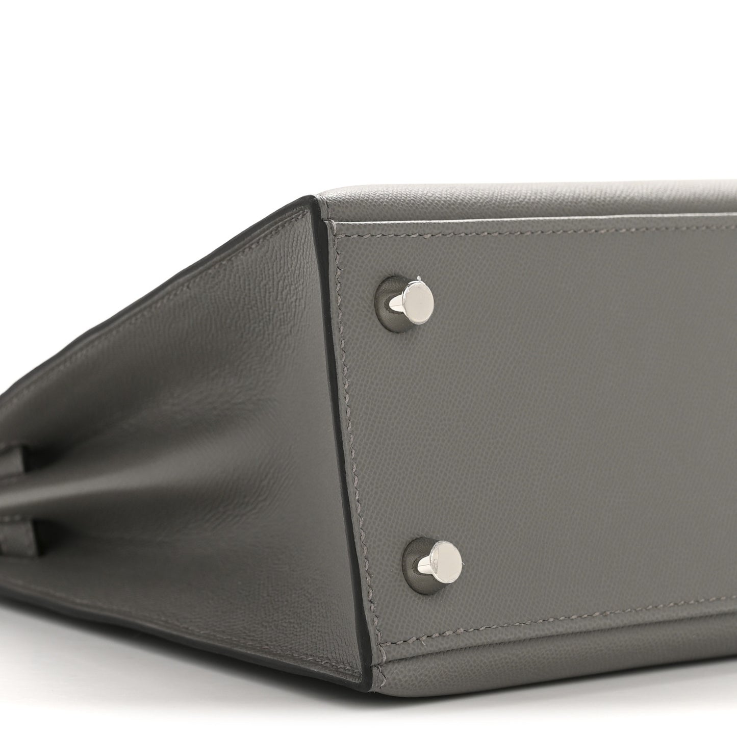 Madame Calfskin Kelly Sellier 25 Gris Meyer