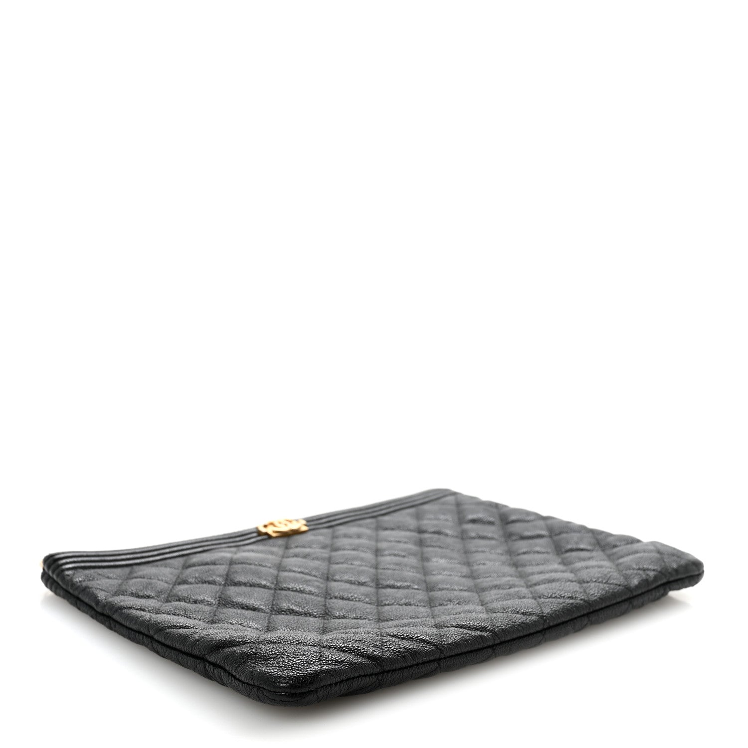 Chanel Caviar Quilted Medium Boy Cosmetic Case Black 4 of 11