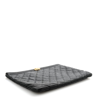 Chanel Caviar Quilted Medium Boy Cosmetic Case Black 4 of 11