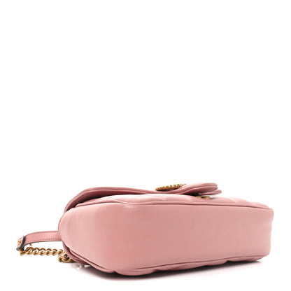 Gucci Calfskin Matelasse Double G Studs Small Torchon GG Marmont Shoulder Bag Dusty Carmine Rose 4 of 10