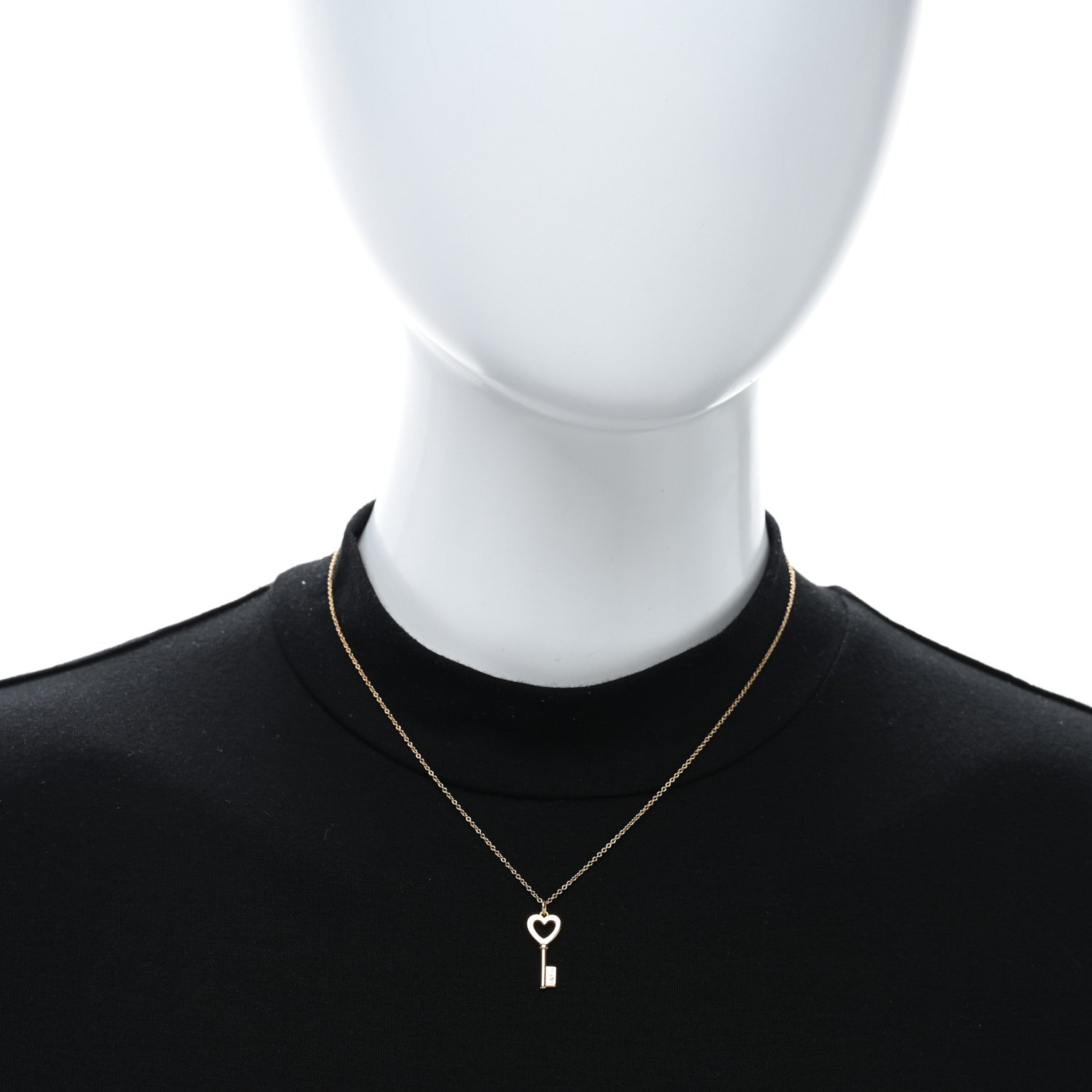 Tiffany Yellow Gold Mini Heart Key Pendant Necklace 2 of 5