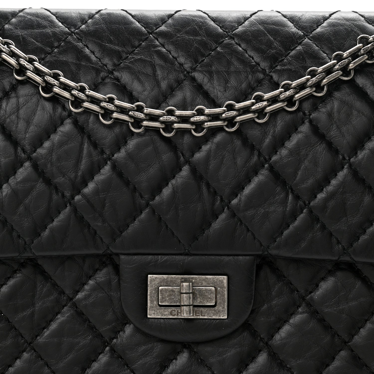 Chanel Aged Calfskin Quilted 2.55 Reissue 225 Flap Black 8 of 10