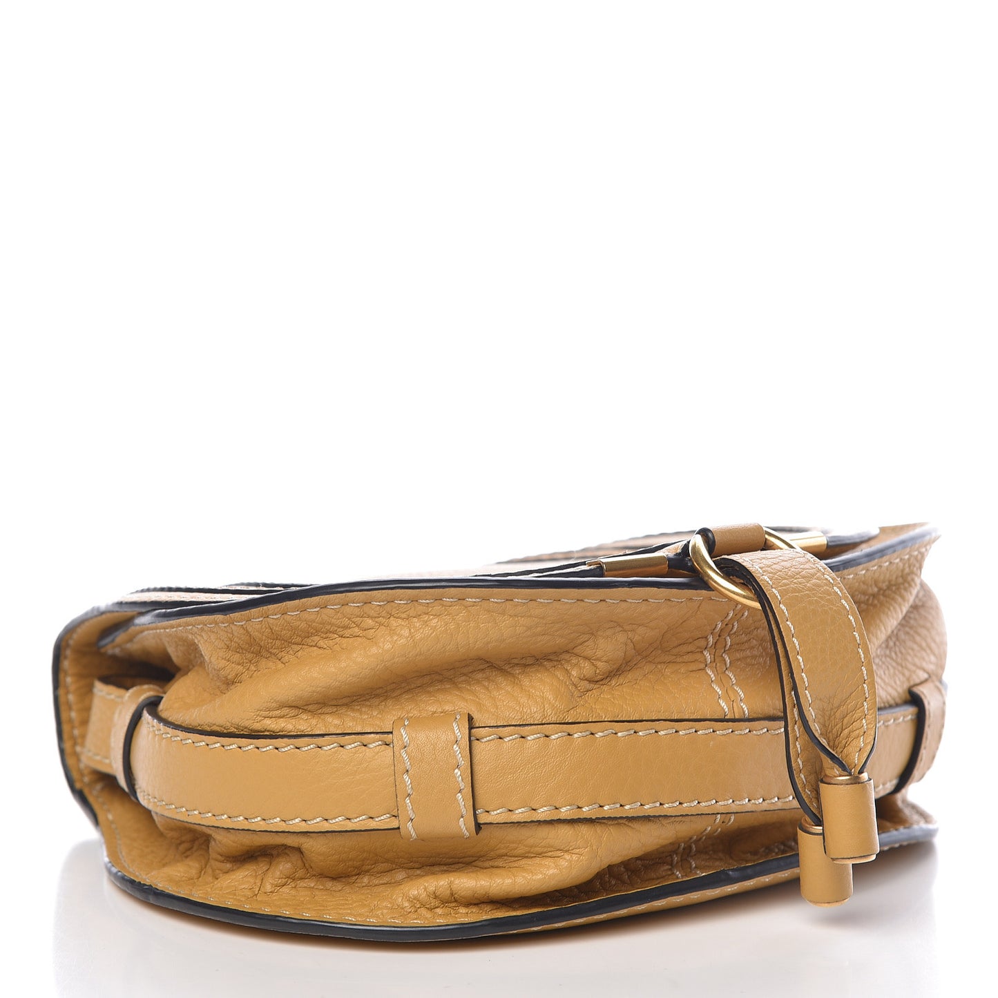 Calfskin Mini Marcie Round Crossbody Bag Dusty Yellow
