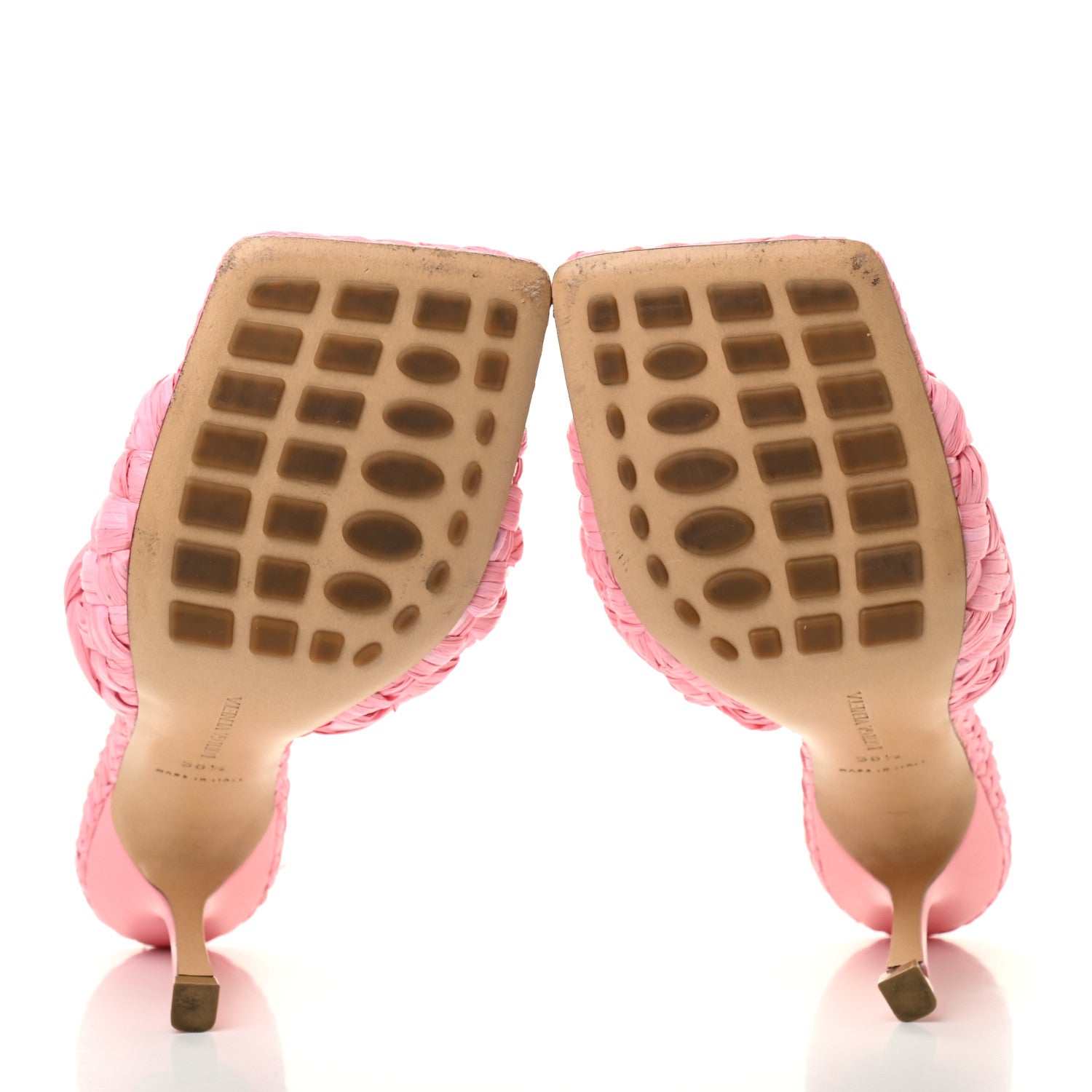 Bottega Veneta Raffia Twisted Intrecciato Stretch Mule Sandals 38.5 Blossom 5 of 9
