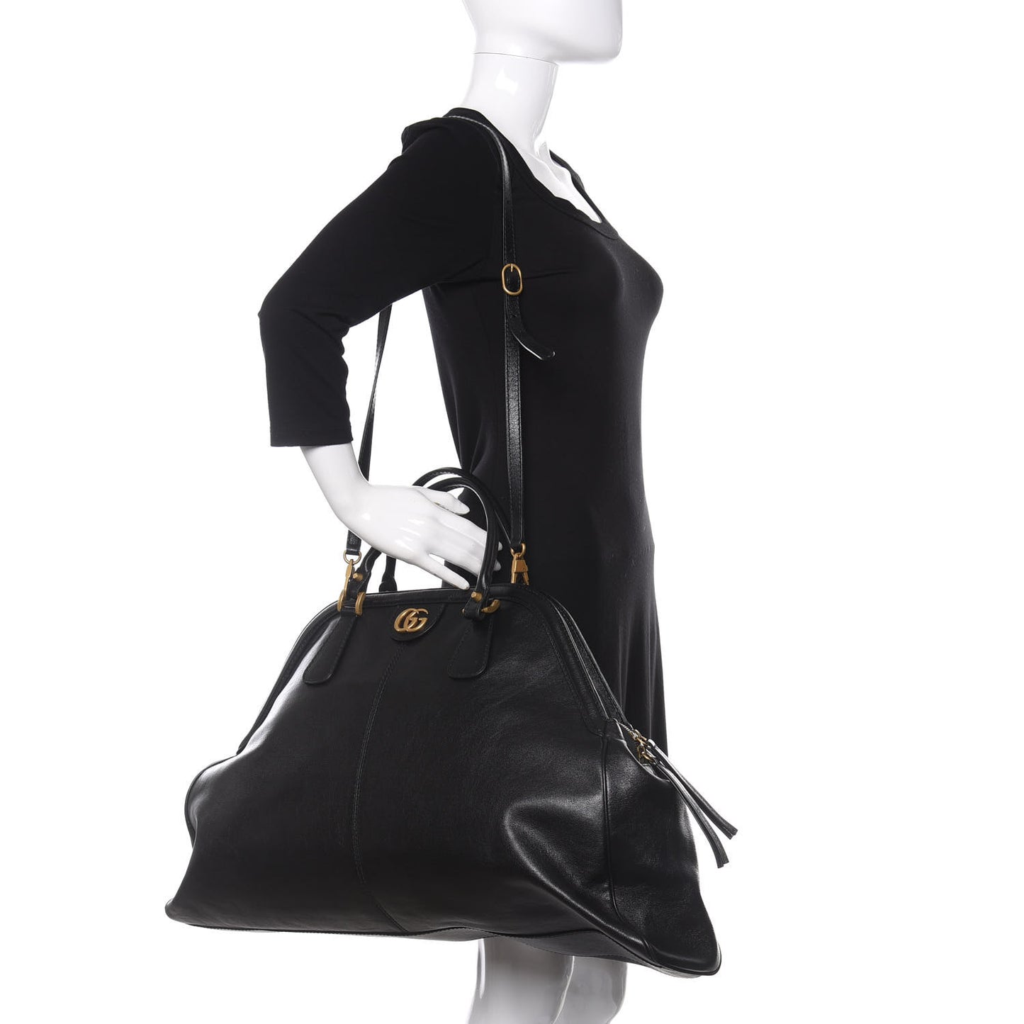 Calfskin XL Re(Belle) Top Handle Bag Black
