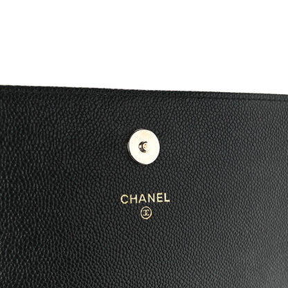 Chanel Caviar Quilted Boy Wallet On Chain WOC Black 6 of 11