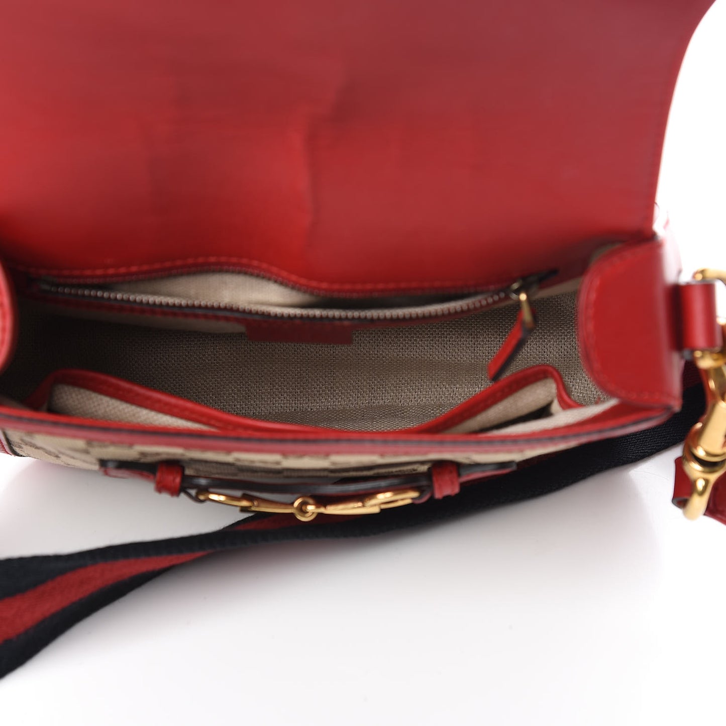 Monogram Ruinart Calfskin Medium Lady Web Shoulder Bag Beige Ebony Hibiscus Red