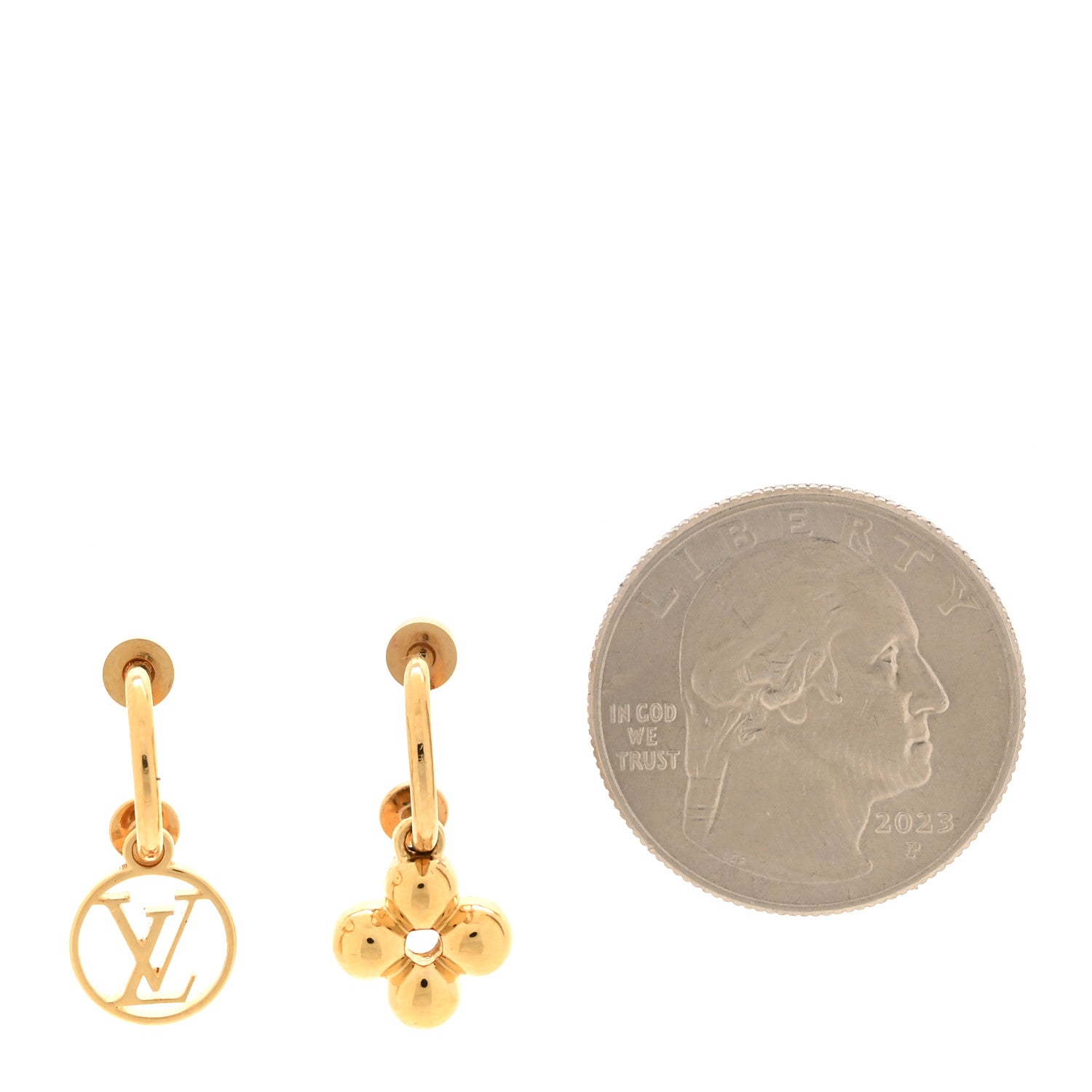 Louis Vuitton Brass Blooming Earrings Gold 2 of 4