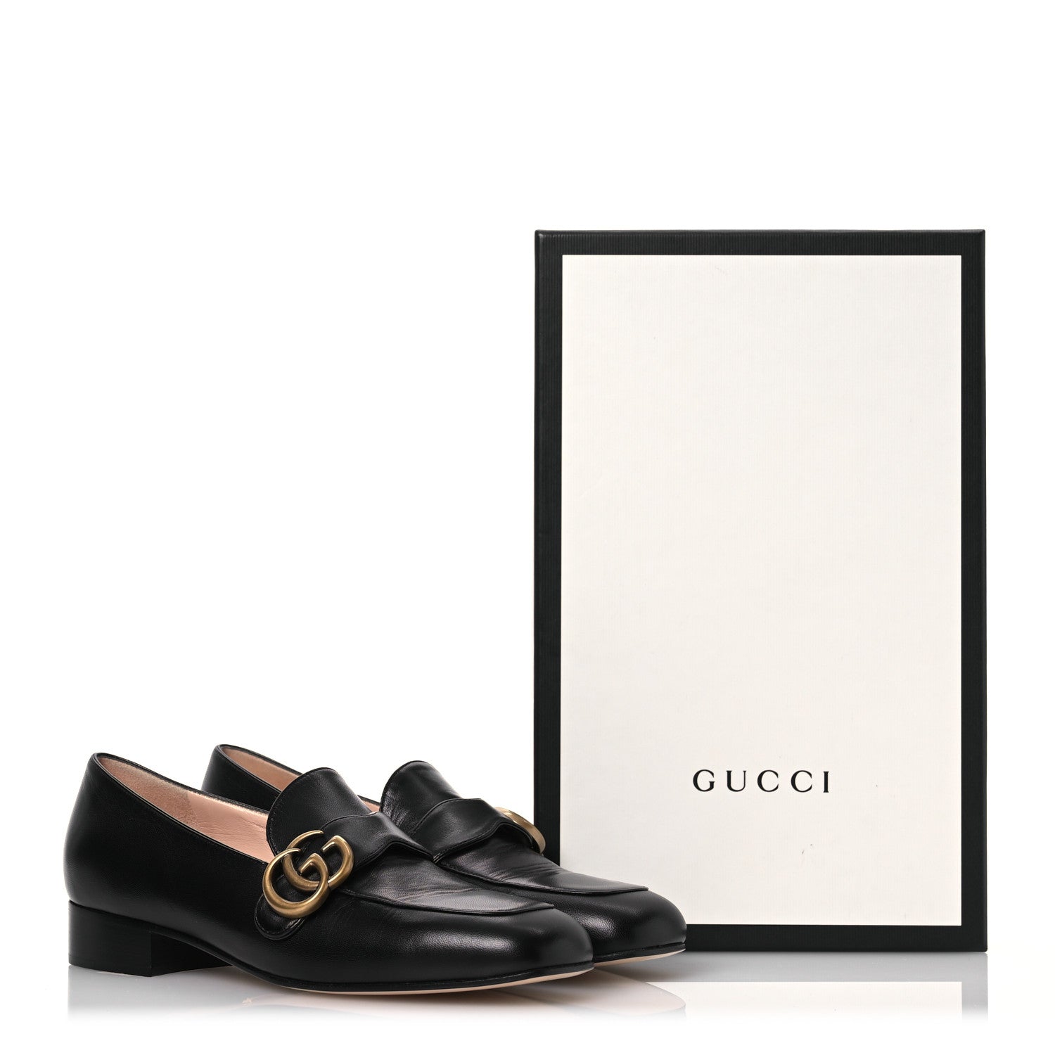 Gucci Malaga Kid Womens GG Marmont Loafers 37.5 Black 13 of 13