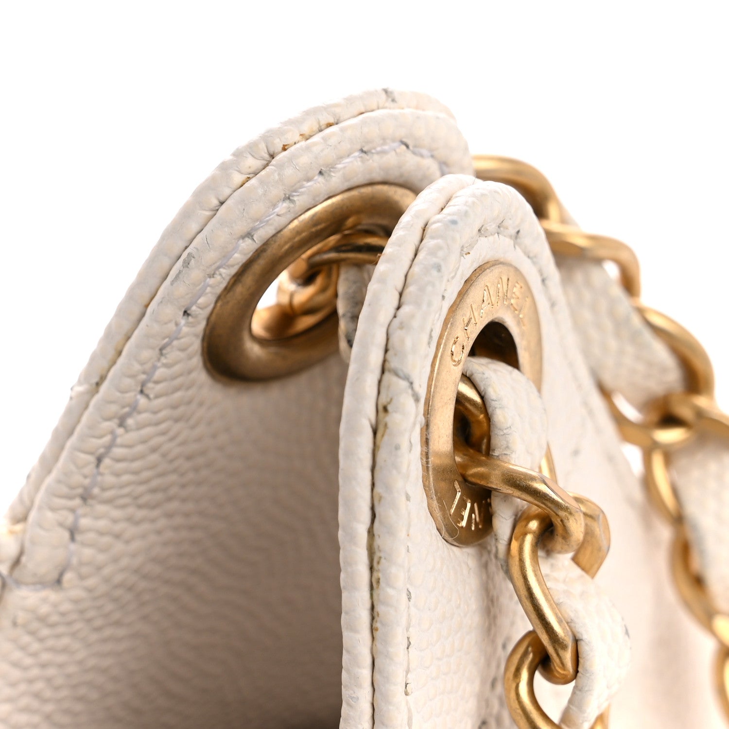Chanel Caviar Quilted Small Wavy CC Hobo White 12 of 14