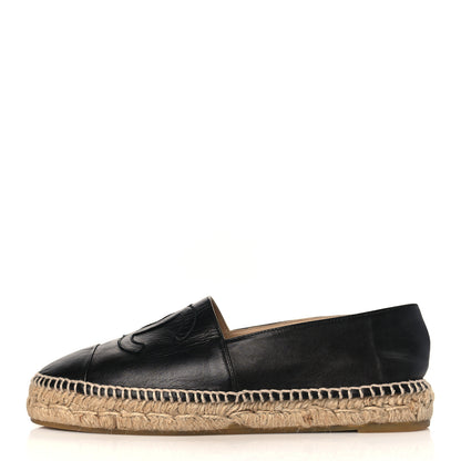 Chanel Lambskin CC Espadrilles 39 Black 1 of 9