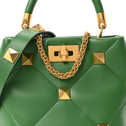 Valentino Garavani Nappa Small Roman Stud The Handle Bag Gea Green 7 of 9