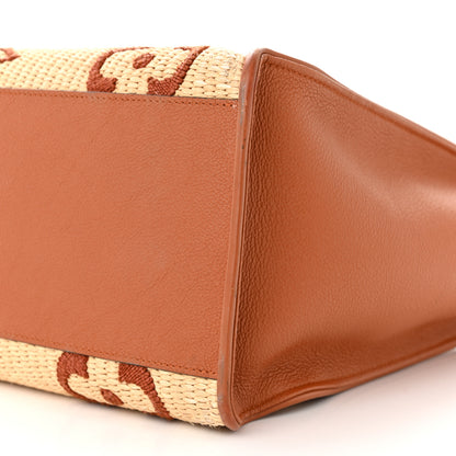 Louis Vuitton Raffia Calfskin Monogram Giant Onthego GM Tan 9 of 12