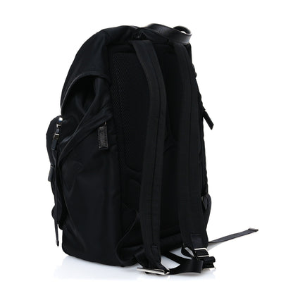 Prada Re-Nylon Saffiano Logo Double Buckle Backpack Black 3 of 9