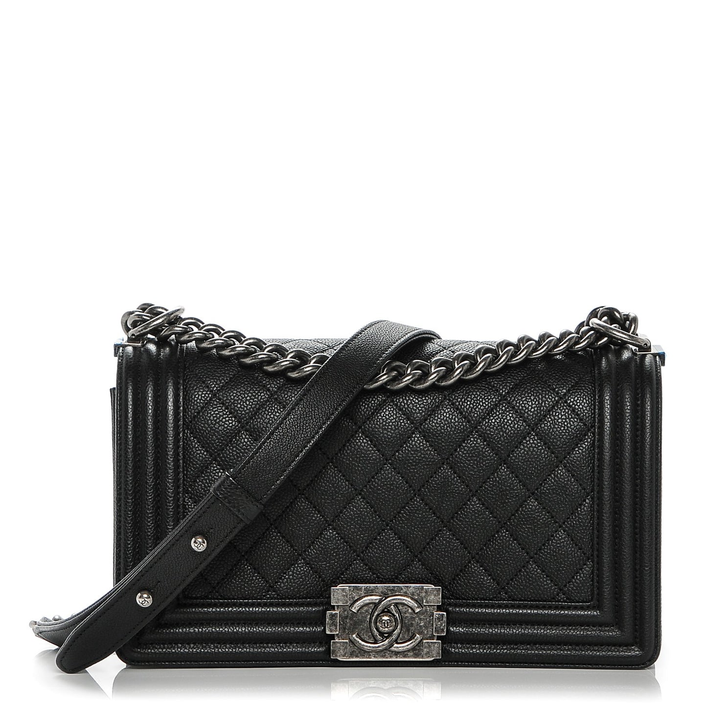 Caviar Quilted Medium Boy Flap Black