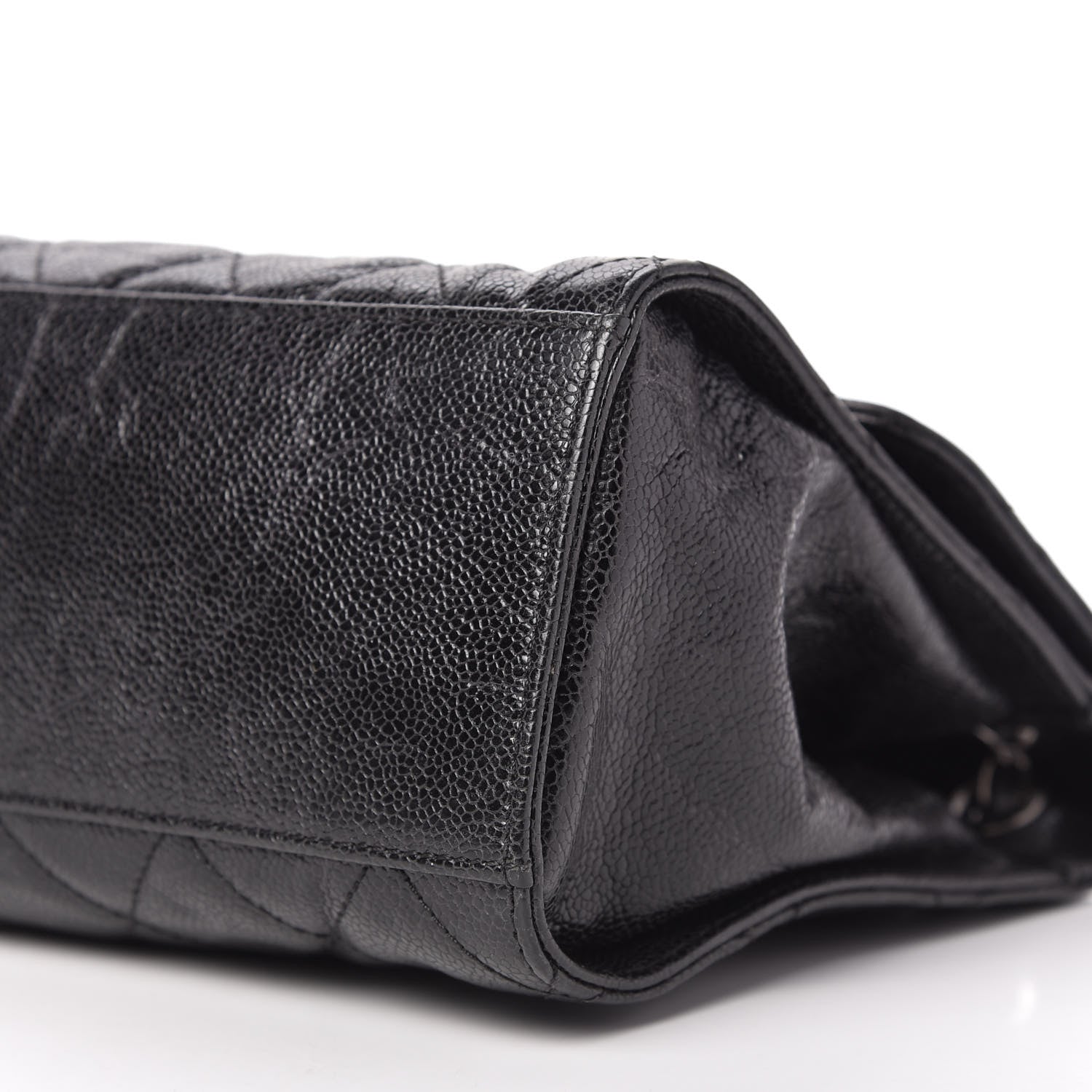 Chanel Crumpled Grained Calfskin Jumbo CC Crave Flap Black 7 of 11