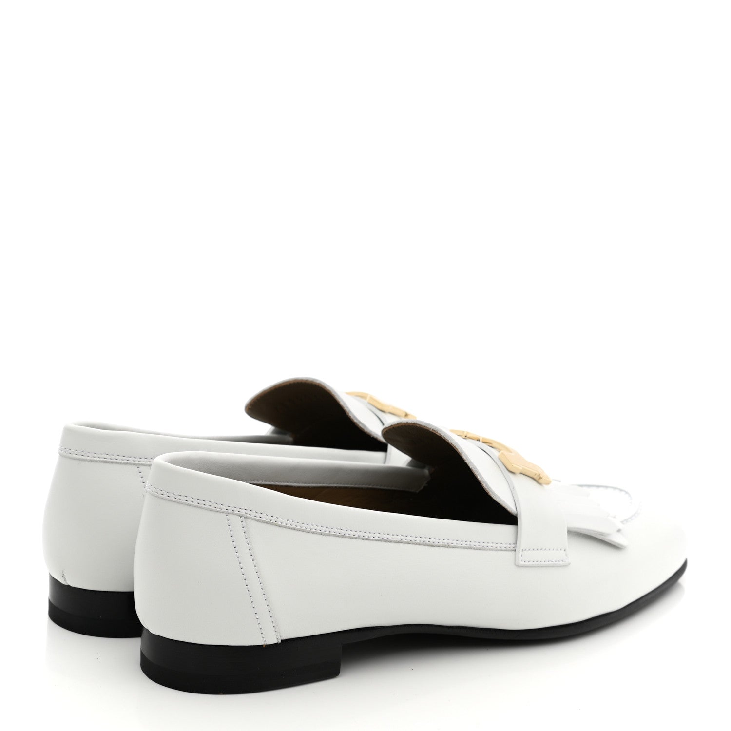 Hermes Calfskin Womens Royal Loafers 38 White 4 of 9