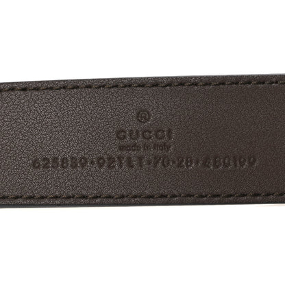 Gucci GG Supreme Monogram Matte Plutone Calfskin Double G 30mm Belt 70 28 Beige Ebony New Acero 5 of 5