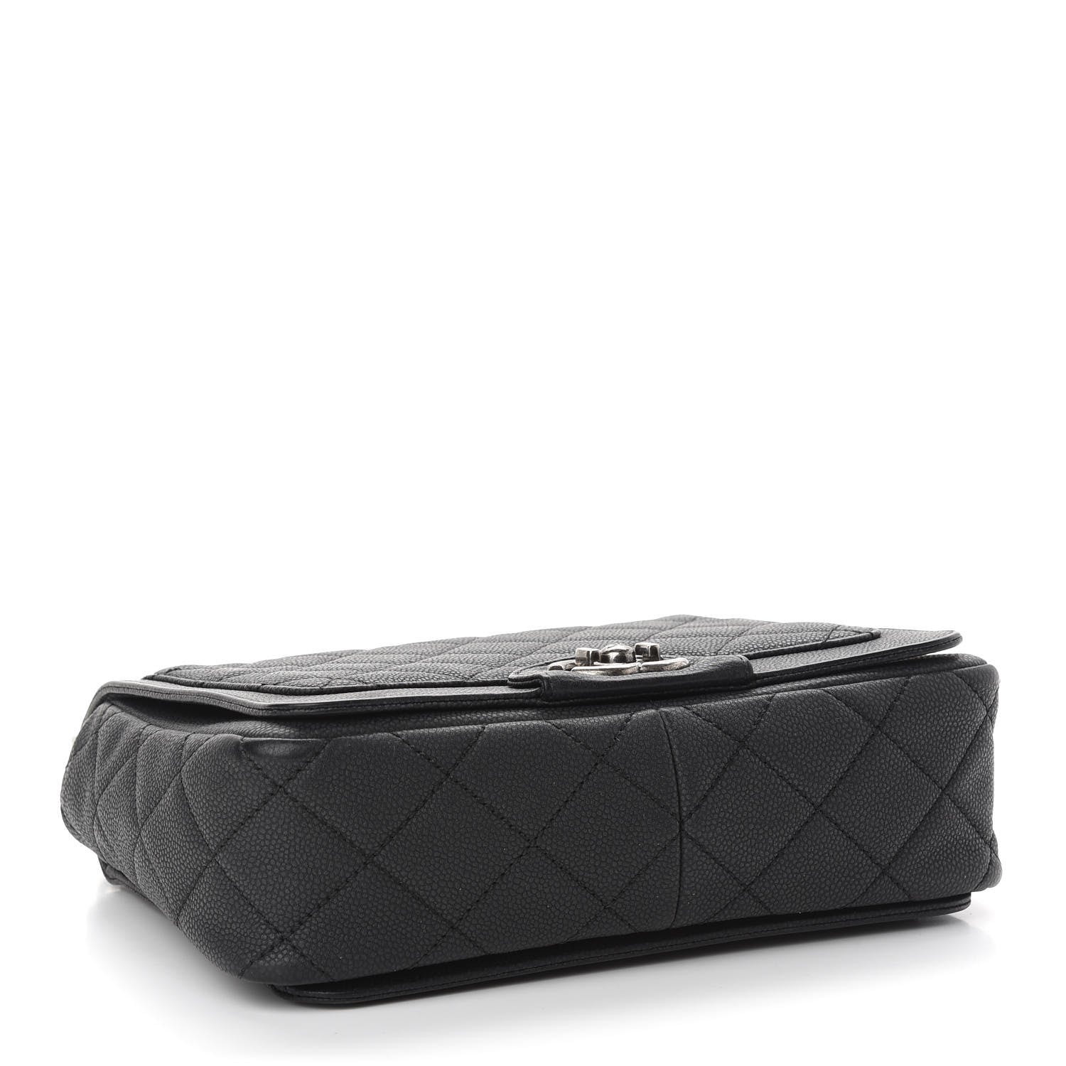 Chanel Washed Caviar Quilted Small Square Turn Around Ligne Flap Dark Grey 4 of 9