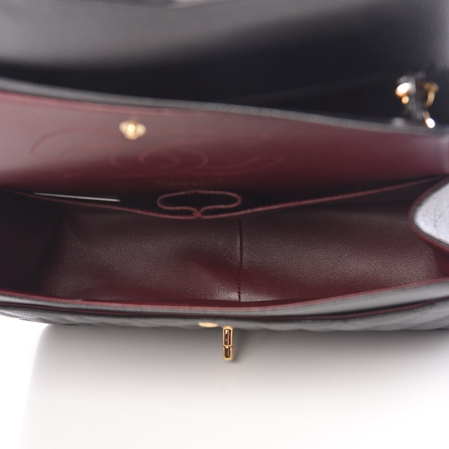 Caviar Quilted Jumbo Double Flap Black
