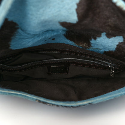 Fendi Calf Hair Baguette Light Blue Brown 5 of 10