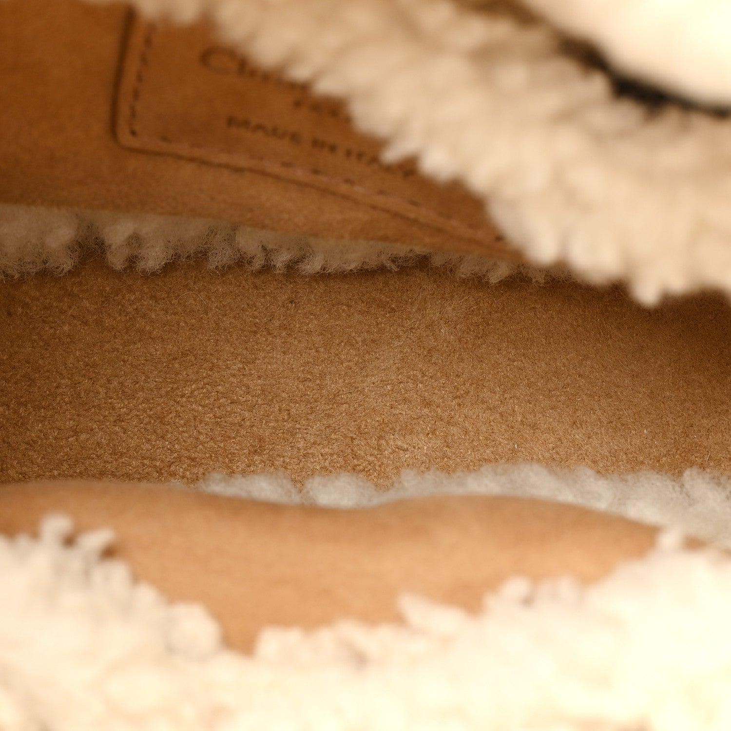 Christian Dior Suede Shearling Cannage Mini Lady Dior Camel 5 of 8