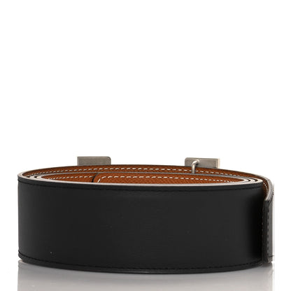 Hermes Tadelakt Epsom 42mm Constance 2 H Belt 105 Black Gold 2 of 6