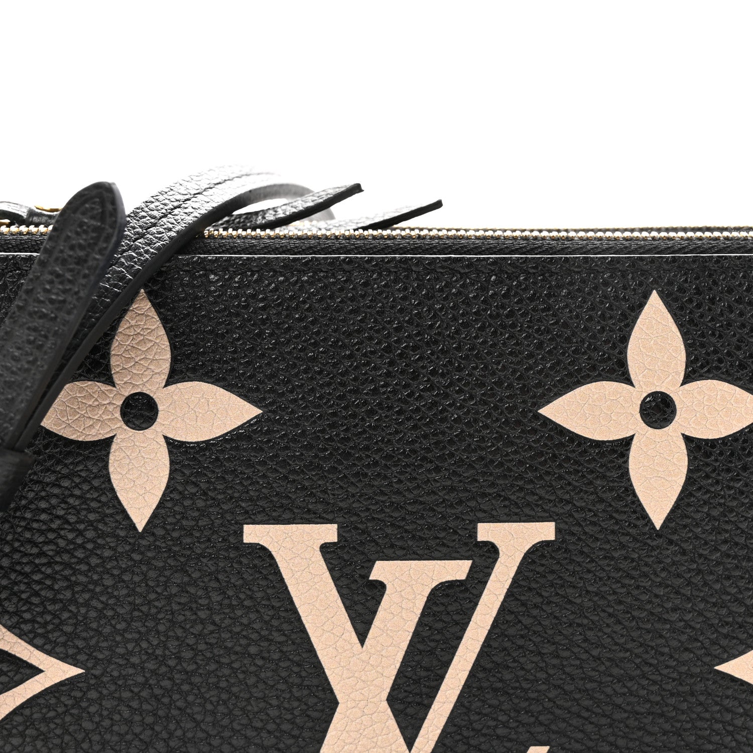 Louis Vuitton Empreinte Monogram Giant Double Zip Pochette Black Cream 7 of 10