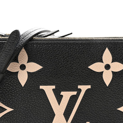 Louis Vuitton Empreinte Monogram Giant Double Zip Pochette Black Cream 7 of 10