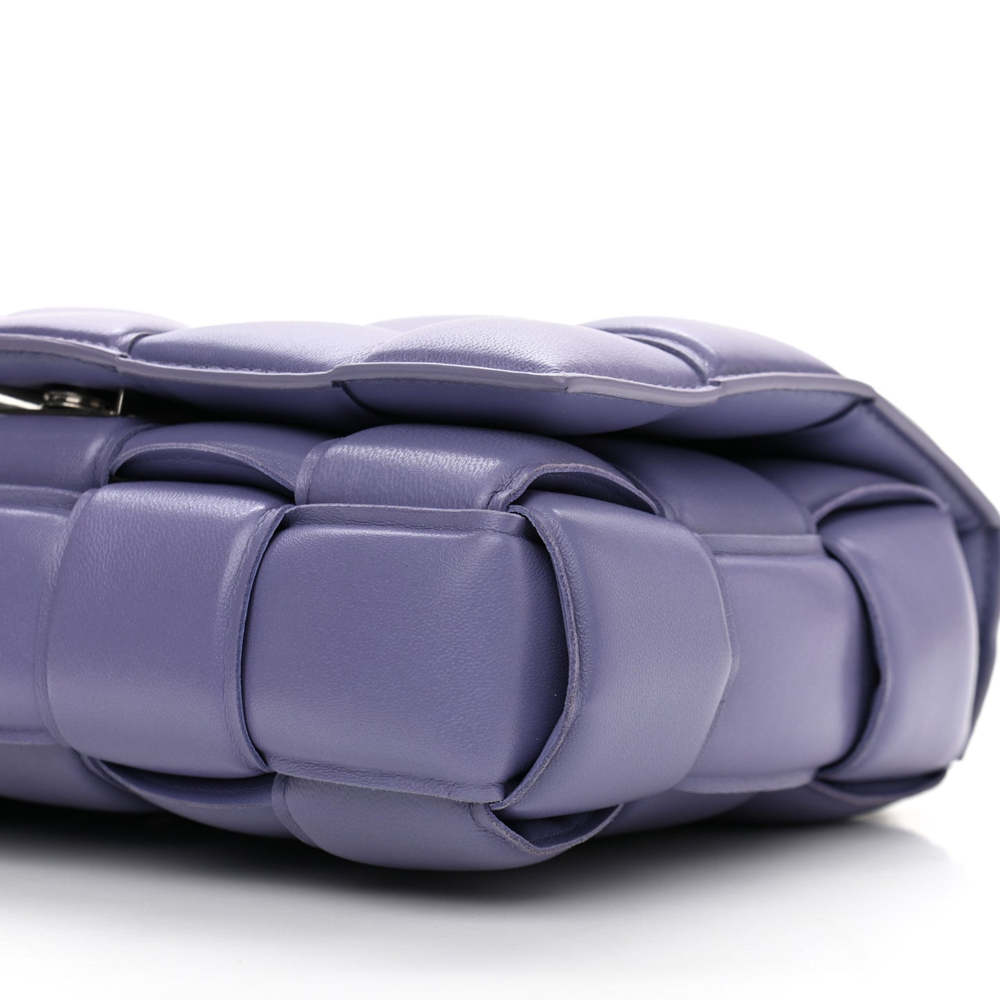 Lambskin Maxi Intreccio Padded Chain Cassette Crossbody Bag Lavender