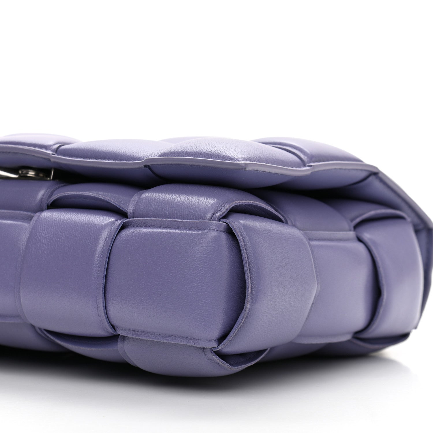 Bottega Veneta Lambskin Maxi Intreccio Padded Chain Cassette Crossbody Bag Lavender 9 of 9
