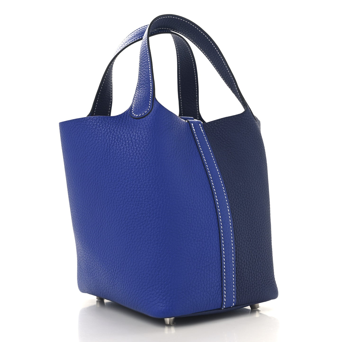 Taurillon Clemence Casaque Picotin Lock 18 PM Bleu Electrique Bleu Encre