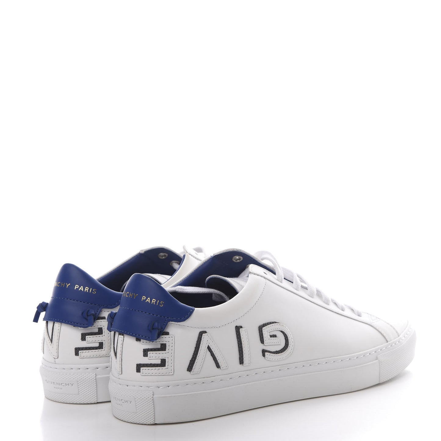 Calfskin Reverse Logo Urban Street Sneakers 40.5 White Blue