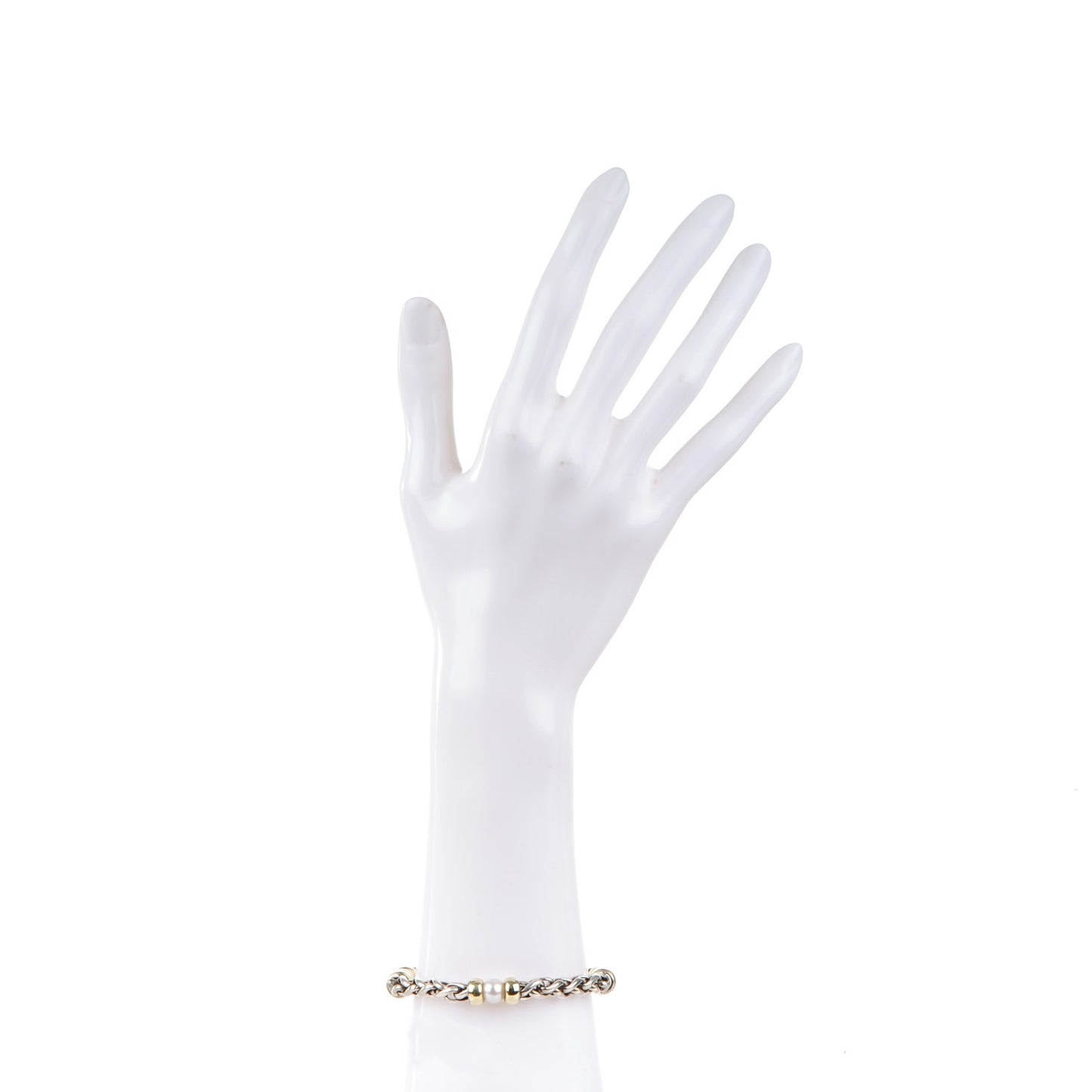 Sterling Silver 14K Yellow Gold Pearl 5mm Hampton Bracelet
