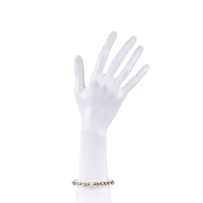 David Yurman Sterling Silver 14K Yellow Gold Pearl 5mm Hampton Bracelet 2 of 5