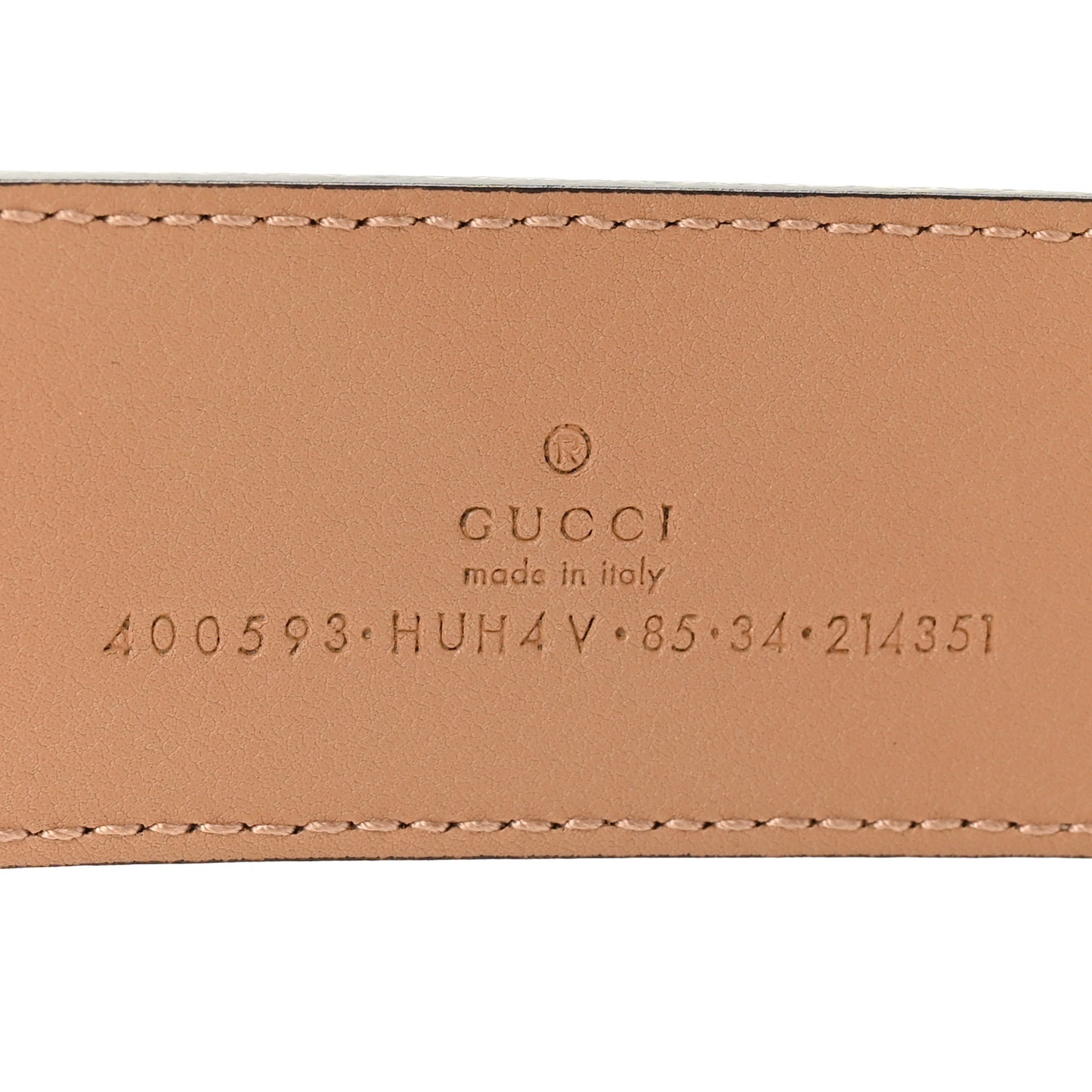 GG Supreme Monogram Plutone Calfskin Enamel Double G 40mm Belt 85 34 Beige Ebony Camelia