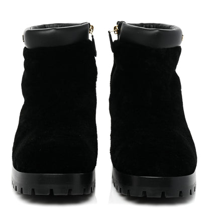 Chanel Shearling Lambskin Logo Ankle Boots 39 Black 2 of 9
