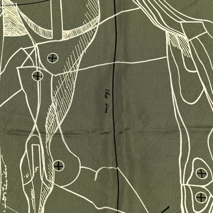 Hermes Silk Le Pegase d'Hermes Cut Wash 140 Scarf Kaki Gris Perle Or 6 of 8