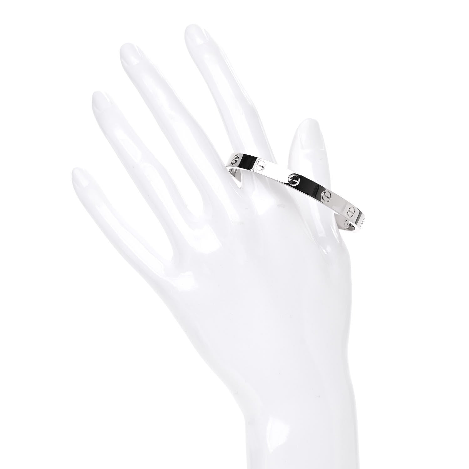 Cartier 18K White Gold LOVE Bracelet 17 2 of 7