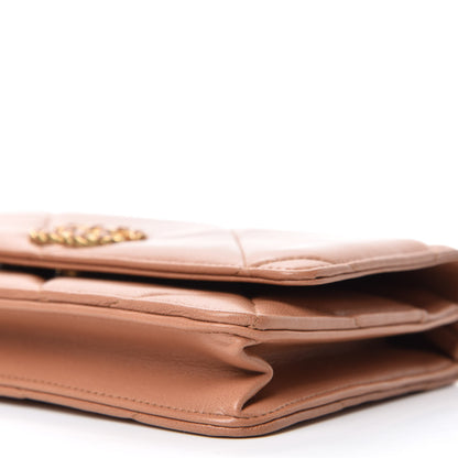 Chanel Lambskin Quilted 19 Wallet On Chain WOC Brown 7 of 14