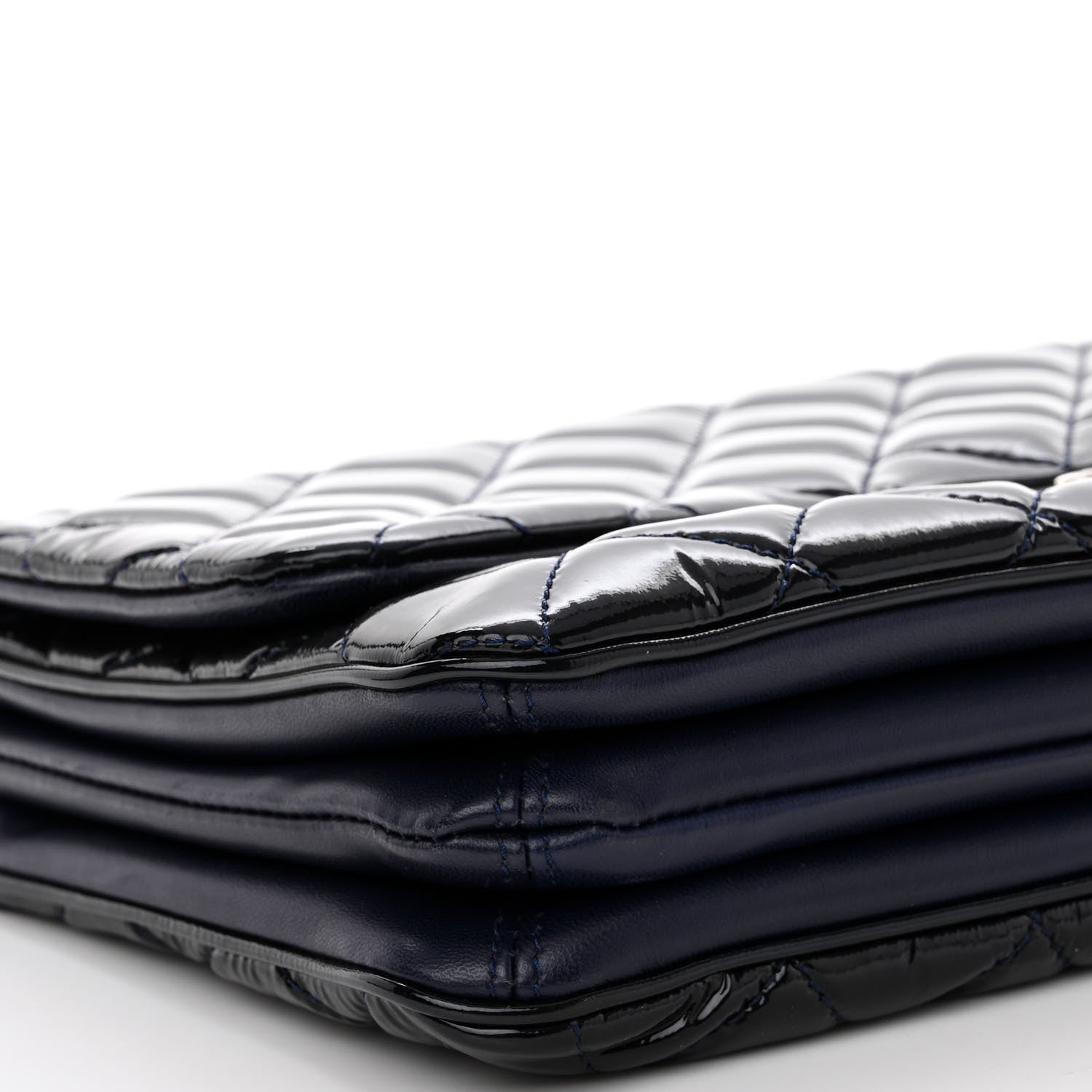 Chanel Patent Quilted 3 Jumbo Flap Navy 10 of 13